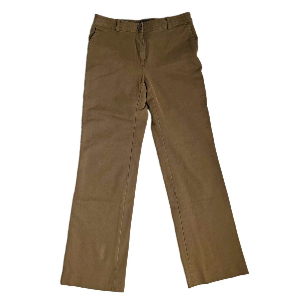 Brooks Brothers Brown Chino Pants Straight Leg Twill Cotton/Spandex Size 2